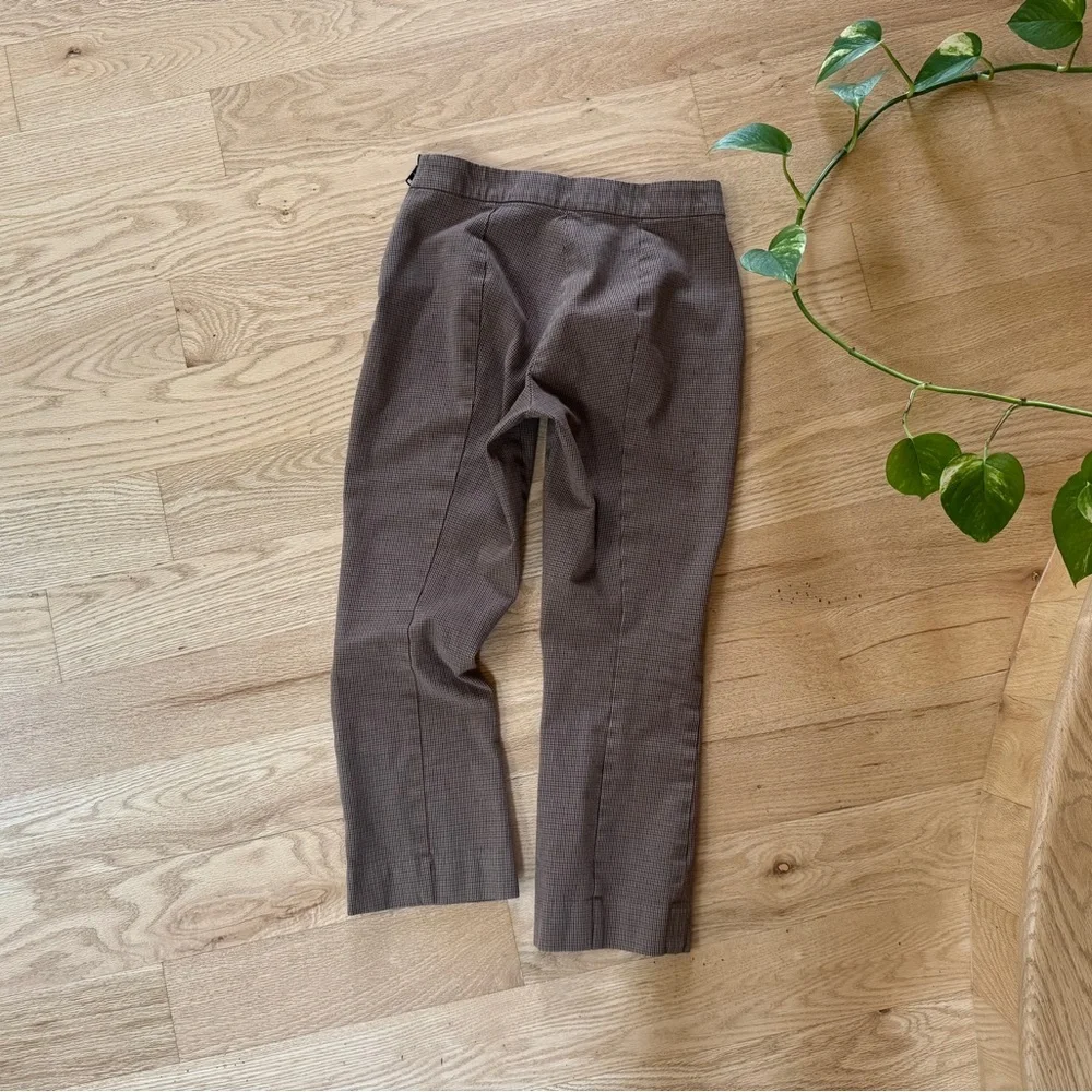 Everlane Kick Crop Work Pant Size 4 Retro Brown Houndstooth Ponte Stretch